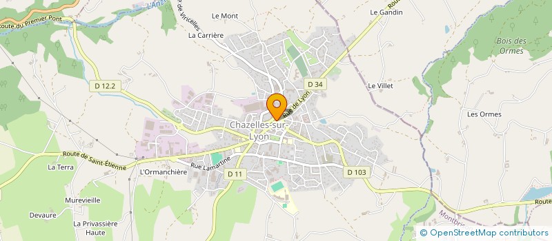 localisation de l'entreprise M.A MENAGER à CHAZELLES-SUR-LYON