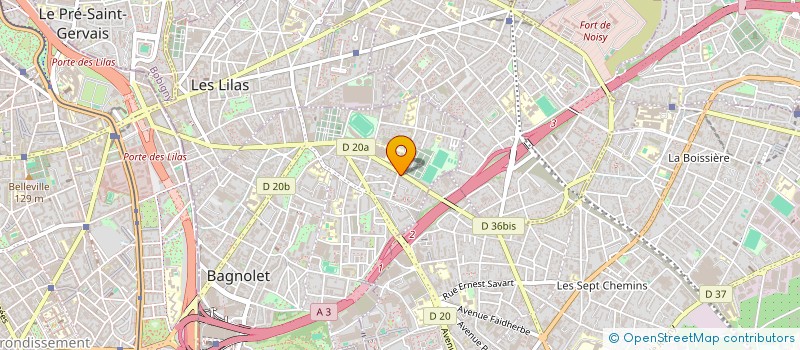 localisation de l'entreprise M.A. NET à BAGNOLET