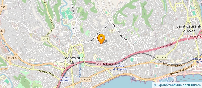 localisation de l'entreprise M.A.W.V. à CAGNES SUR MER