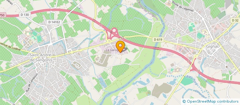 localisation de l'entreprise M B 2 A MENUISERIE BOIS 2 AGENCEM ALU  SAINT-ANDRE-DE-SANGONIS