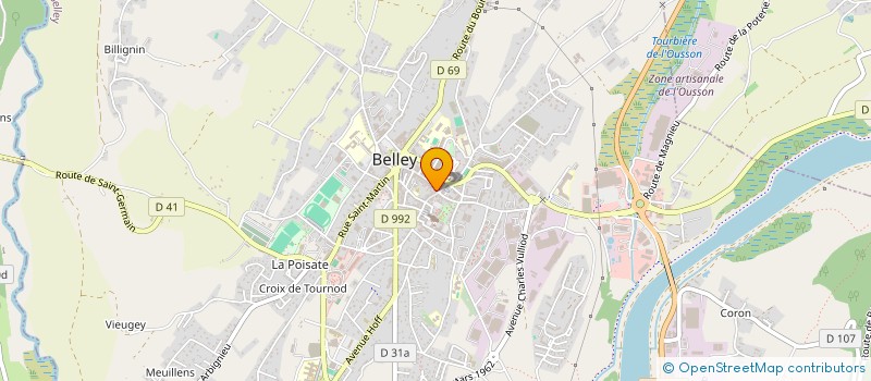 localisation de l'entreprise M.B. à BELLEY