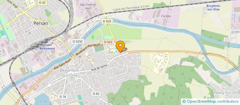 localisation de l'entreprise M.B.A.  BEAUMONT SUR OISE