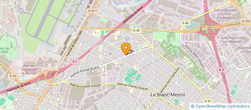 localisation de l'entreprise M.B.I. à LE BLANC-MESNIL