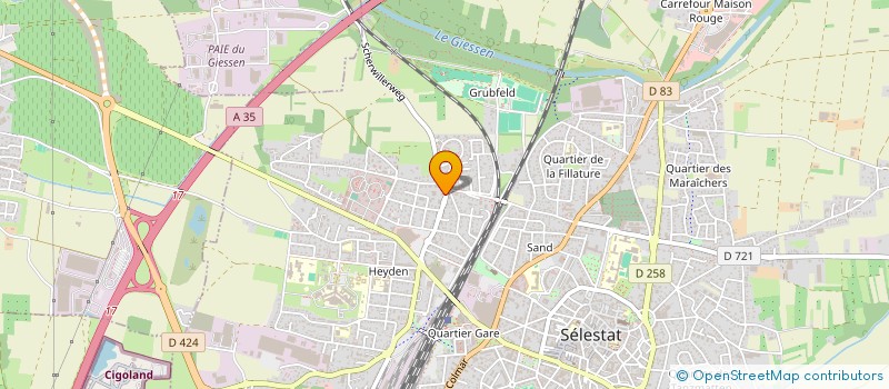 localisation de l'entreprise M.B.J.  SELESTAT