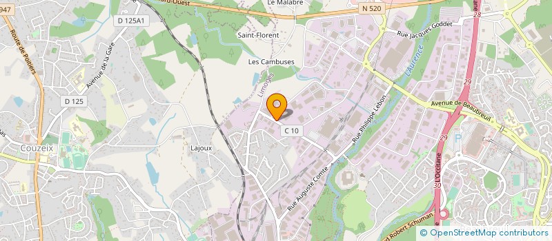 localisation de l'entreprise M.B.L à LIMOGES