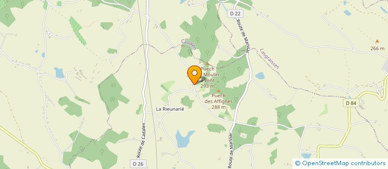 localisation de l'entreprise M.B. LES AFFIGNES  LABESSIERE-CANDEIL