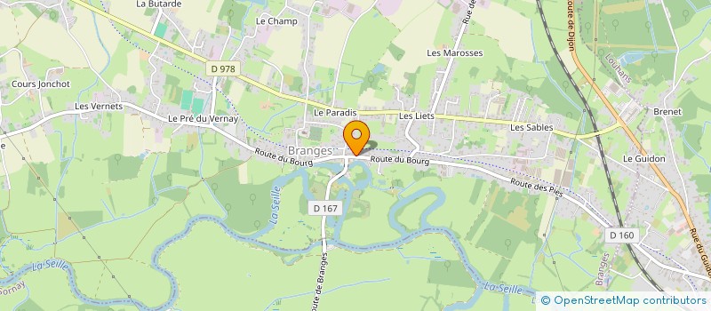 localisation de l'entreprise M.B.S.E. à BRANGES
