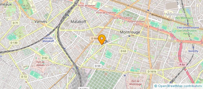 localisation de l'entreprise M BAH M à MONTROUGE