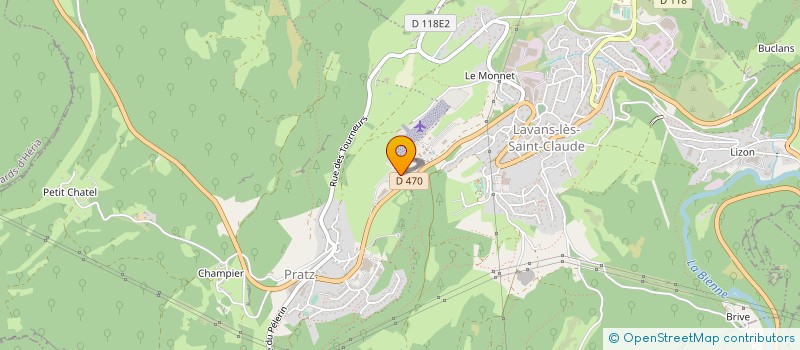 localisation de l'entreprise M.C. 2013.  LAVANS-LES-SAINT-CLAUDE