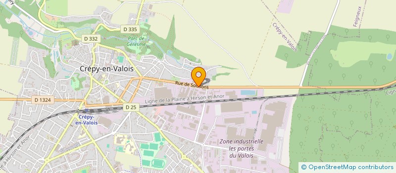 localisation de l'entreprise M C A 'MENUISERIE CONSTRUCTION ALUMINIUM'  CREPY-EN-VALOIS