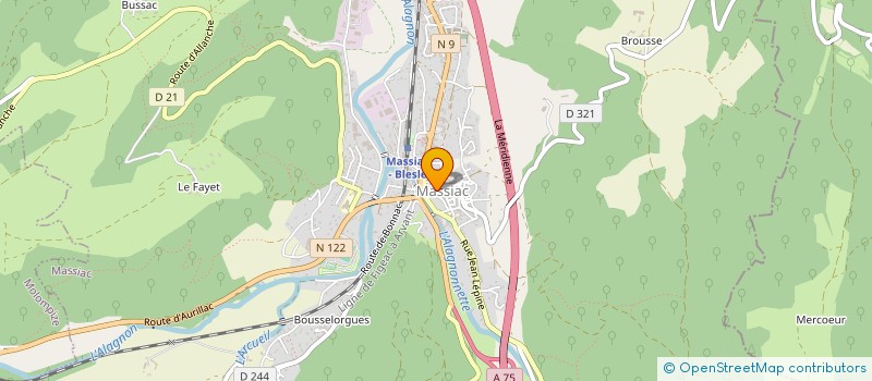 localisation de l'entreprise M.C.C à MASSIAC