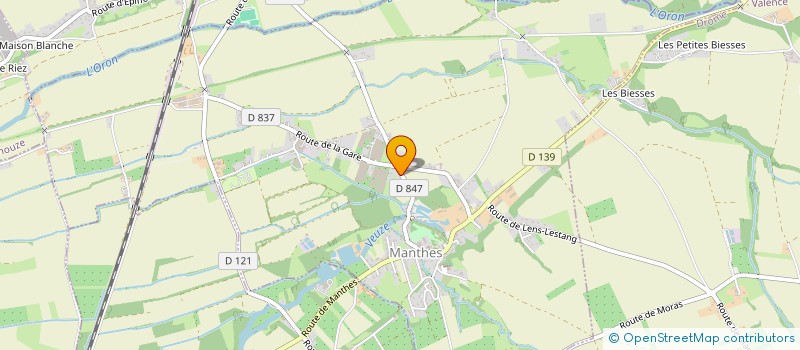 localisation de l'entreprise M.C.P.R. - MAINTENANCE CHAUFFAGE PAYS ROUSSILLONNAIS  MANTHES