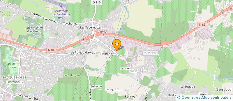 localisation de l'entreprise M.D.A.  YVRAC