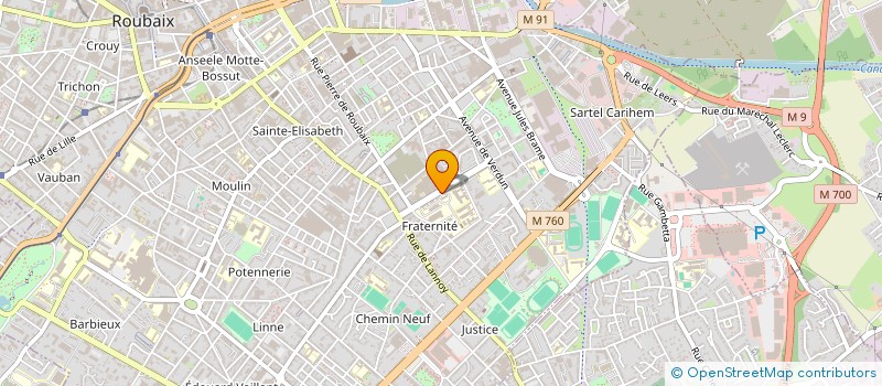 localisation de l'entreprise M.D. RENOV'CAR à ROUBAIX