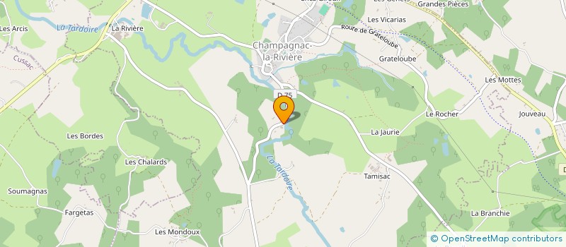 localisation de l'entreprise M.D. USINAGE à CHAMPAGNAC-LA-RIVIERE