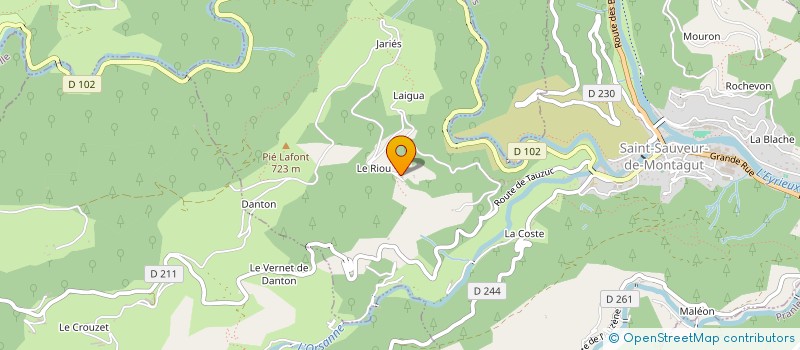 localisation de l'entreprise M.E.E.G.E. ROY  SAINT-SAUVEUR-DE-MONTAGUT