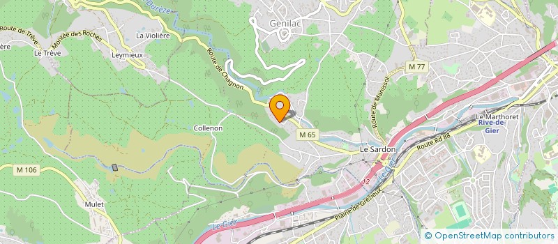 localisation de l'entreprise M.E.V TP  GENILAC