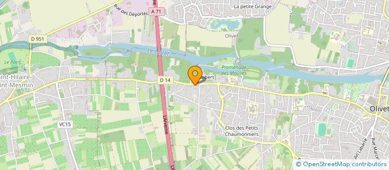 localisation de l'entreprise M ET M à OLIVET