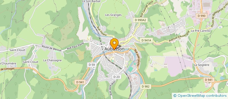 localisation de l'entreprise M F C à AUBUSSON