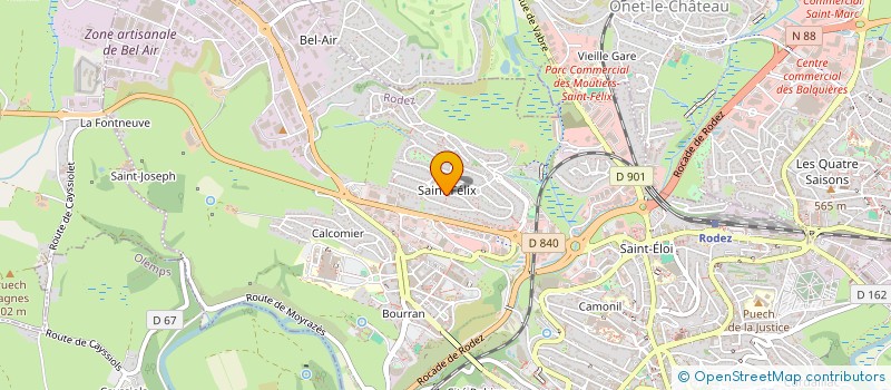 localisation de l'entreprise M.F.C.J.  RODEZ