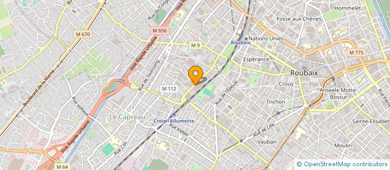 localisation de l'entreprise M G ENTREPRISES à ROUBAIX