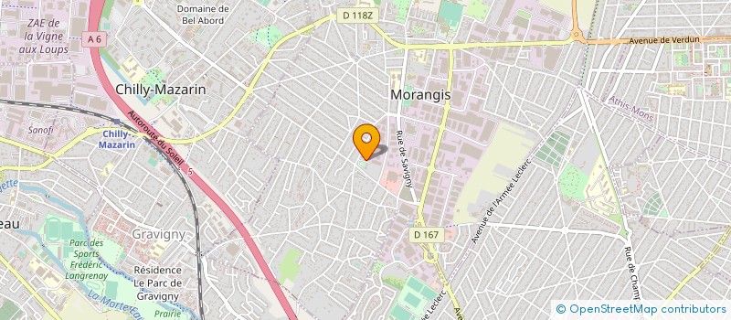 localisation de l'entreprise M.G.L.F.  MORANGIS