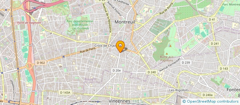 localisation de l'entreprise M.G.O. à MONTREUIL