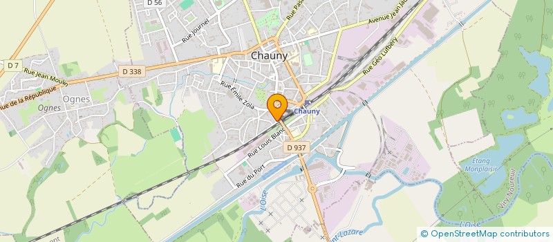 localisation de l'entreprise M.G. PLATRERIE à CHAUNY