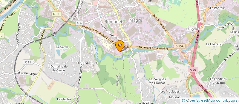 localisation de l'entreprise M.H. à LIMOGES