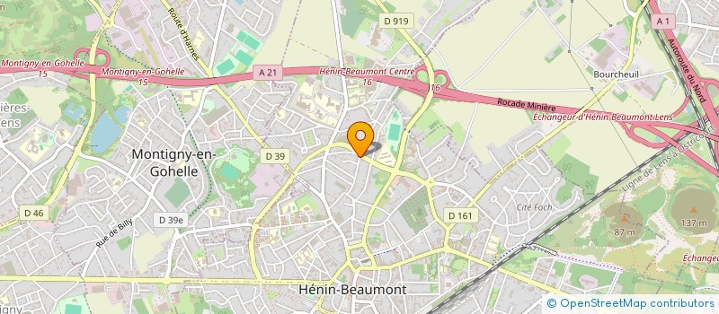 localisation de l'entreprise M.H.D à HENIN-BEAUMONT