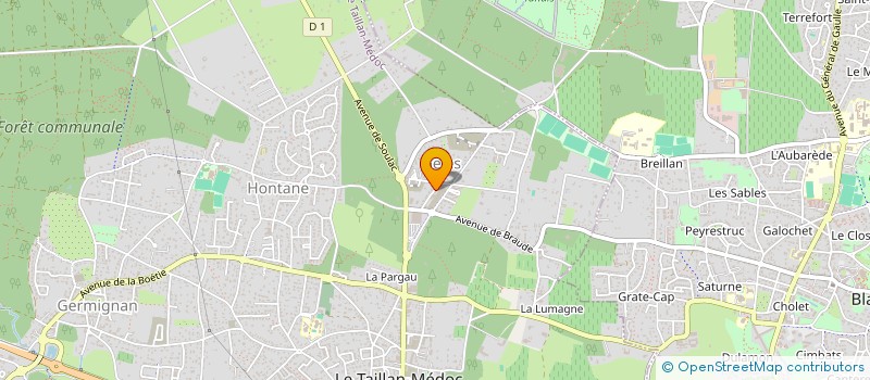 localisation de l'entreprise M & H INVEST.  LE TAILLAN-MEDOC