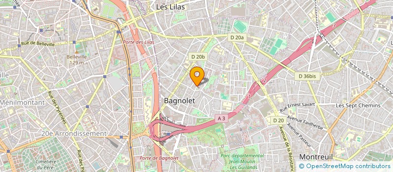 localisation de l'entreprise M.I.R.O. à BAGNOLET