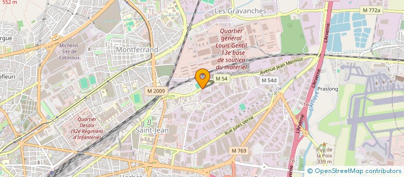 localisation de l'entreprise M J M  CLERMONT-FERRAND