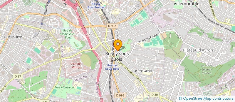 localisation de l'entreprise M.J.S. à ROSNY-SOUS-BOIS