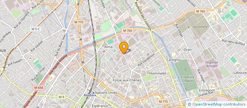 localisation de l'entreprise M.L.D à ROUBAIX