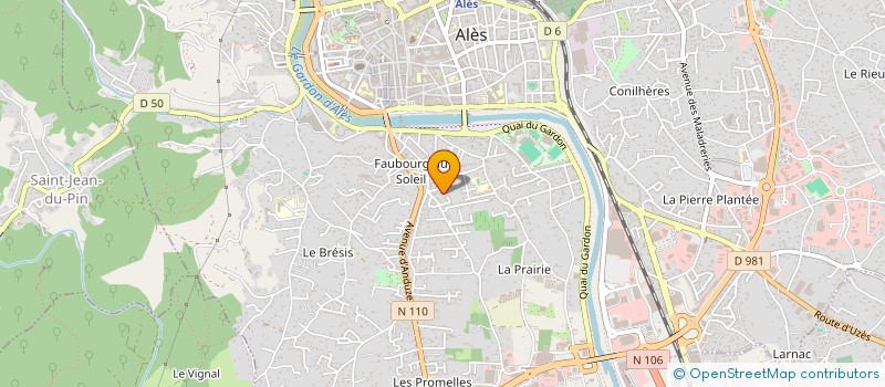 localisation de l'entreprise M.L.G. à ALES