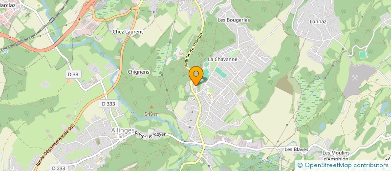 localisation de l'entreprise M.N RAYMOND  ALLINGES