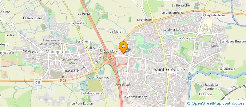 localisation de l'entreprise M.O.B.R.A. à SAINT-GREGOIRE
