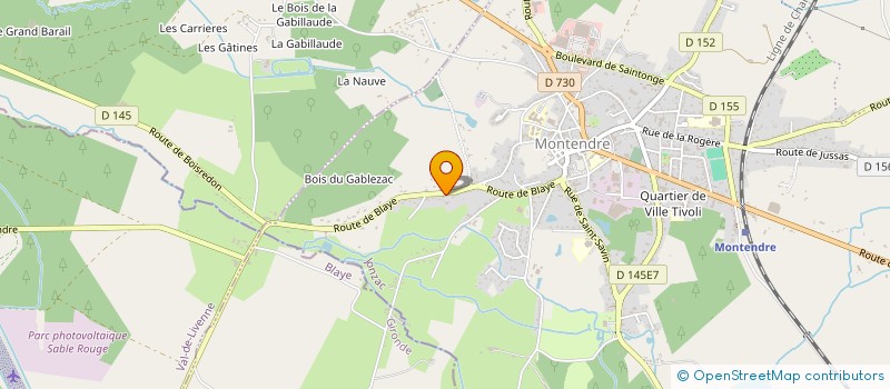 localisation de l'entreprise M.O.BOIS à MONTENDRE