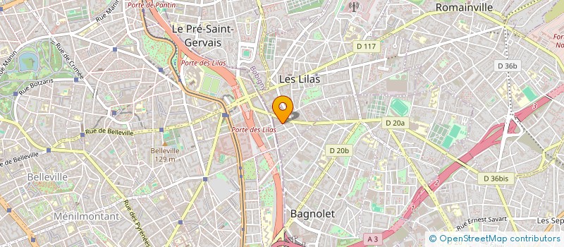 localisation de l'entreprise M.O.T - MANUFACTURE D'OBJETS THEATRAUX  LES LILAS