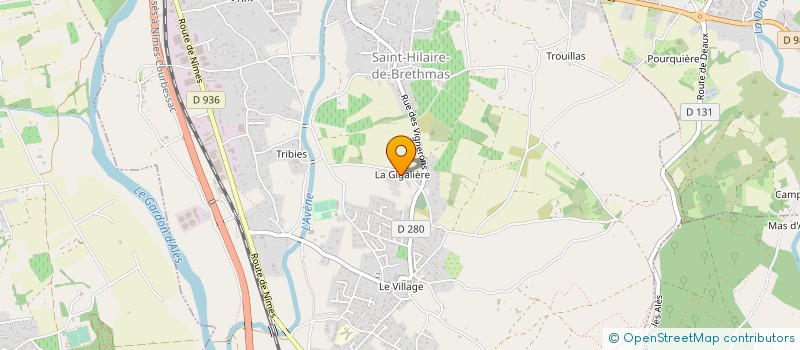 localisation de l'entreprise M.P.DIFFUSION  SAINT-HILAIRE-DE-BRETHMAS