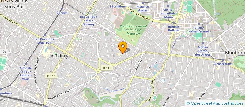 localisation de l'entreprise M.P.K EUROP-ELEC à CLICHY-SOUS-BOIS