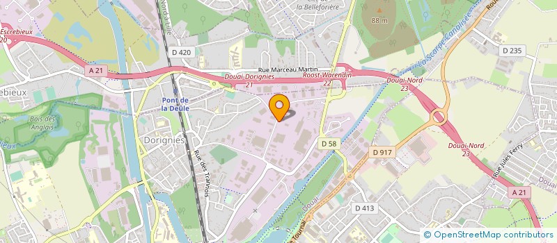 localisation de l'entreprise M.P SPORT à DOUAI