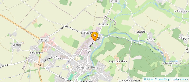 localisation de l'entreprise M.POUGNAND à CELLES-SUR-BELLE