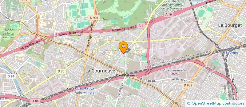 localisation de l'entreprise M.Q.V. à LA COURNEUVE