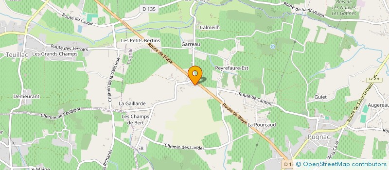 localisation de l'entreprise M.R ENDUITS à PUGNAC