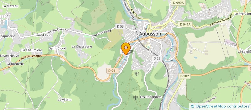 localisation de l'entreprise M R P à AUBUSSON