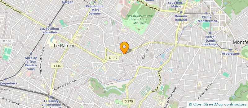 localisation de l'entreprise M.R.T. CONSTRUCTION  CLICHY-SOUS-BOIS