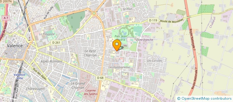 localisation de l'entreprise M.T.A. à VALENCE