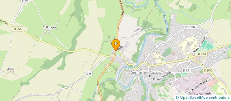 localisation de l'entreprise M.T. AUTOMOBILES  SEMUR-EN-AUXOIS